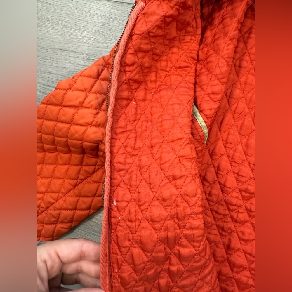 Nautica Vibrant Orange Quilted Jacket medium zip up - Picture 5 of 5